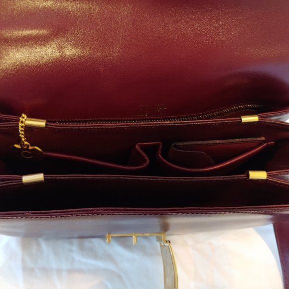 Rare Vintage Celine Burgundy Triomphe Cross-body Shoulder Bag - Picture 14 of 16